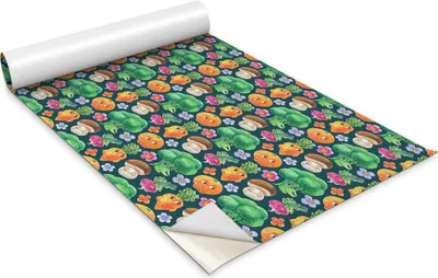 Zdjęcie produktu dla Folia samoprzylepna - Okleina meblowa - Dekoracyjna - Do mebli - Tapeta - Naklejka - Folia - Warzywa z kreskówek - 100 x 50 cm