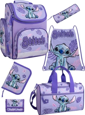 Produktbild von Mädchen Ranzen-Set 6-teilig STITCH Schulranzen-Set mit Federmäppchen und Sporttasche