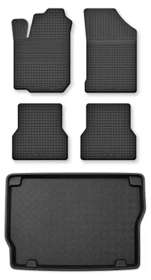 Zdjęcie produktu dla Dywaniki gumowe + mata bagażnika do Opel Meriva A 2002-2010 (standardowy bagażnik) – czarne, dobierane – Wielganizator Semi-Universal