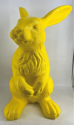 Produktbild von Casa Padrino XXL Deko Skulptur Hase Gelb H. 120 cm - Garten Figur