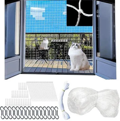 Productafbeelding van Famanu kattennet, 3 x 8 meter - Duurzaam nylon - Veiligheid voor uw kat