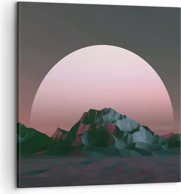 Produktbild von Bild auf Leinwand - Leinwandbild - Einteilig - Landschaft Berge Sonne - 60x60cm - Wand Bild - Wanddeko - Wandbilder - Leinwanddruck - Bilder - Wanddekoration - Leinwand bilder - AC60x60-4320