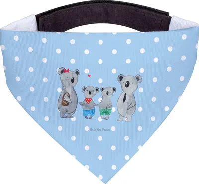 Produktbild von Mr. & Mrs. Panda Halstuch Koala Familie zwei - Blau Pastell - Geschenk, Koalabär, Hundeschal, Hundehalstuch, Für Hunde, Familienleben, Muttertag, Hund, Tuch