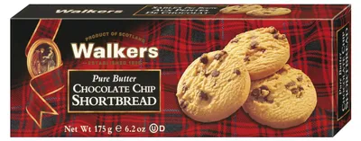 Obrázek produktu pro Walkers Chocolate Chip Shortbread Máslové sušenky s čokoládou 175g