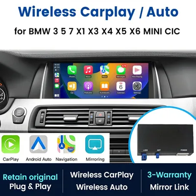 Obrázok produktu pre Hexinex bezdrôtový modul CarPlay/Android Auto Mirroring pre systémy BMW CIC s originálnym zachovaním