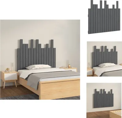 Produktbild von vidaXL Wand-Kopfteil Grau 95,5x3x80 cm Massivholz Kiefer -  Kopf- & Fußenden