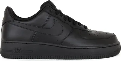 Produktbild von Nike Air Force 1 '07 Sneaker, Schwarz, Herren, EU 45 UK 10 US 11, Nike Air Dämpfung, Leder, Textil, Gummi, gepolsterter Schaftrand