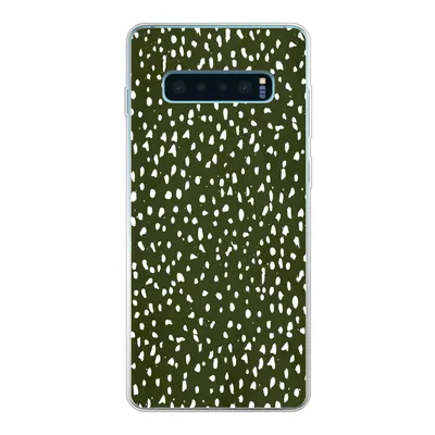 Produktbild von MuchoWow® Handyhülle Schutzhülle Hülle für Samsung Galaxy S10 Plus Polka dots - Weiß - Schwarz Silikon Softcase Handy Hülle - Schutzhülle