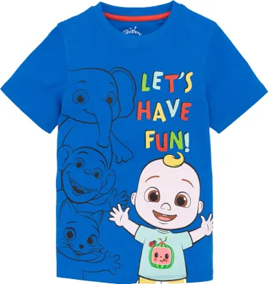 Produktbild von Cocomelon - "Pojďme se bavit!" Chlapecké tričko s krátkým rukávem NS7366 (104) (Modrá)