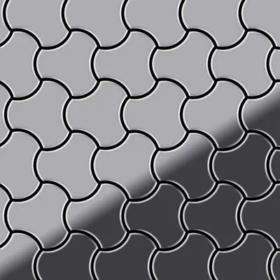 Produktbild von Mosaik Fliese massiv Metall Edelstahl hochglanz grau 1,6mm Ubiquity-S-S-M