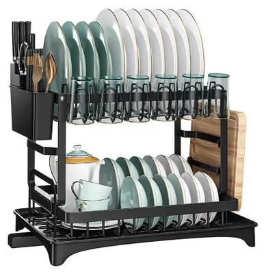 Zdjęcie produktu dla Wyciągana półka do szafki kuchennej – półka pod zlew – 2 poziomy – regulowany kosz na szuflady – metal – model Rack-D