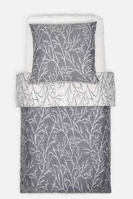 Produktbild von Brielle Mako Satin Wendebettwäsche Set 100% Baumwolle/Fadenzahl 220 mit Reißverschluss 2-teilig Deckenbezug 135 x 200 cm Kissenbezug 80  x  80 cm Dunkelgrau Hellgrau