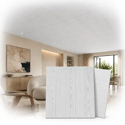 Produktbild von 3D Wandpaneele Wandverkleidung Deckenpaneele Platten Paneele Holzimitation Polystyrol XPS (0,25qm), KI-generiertes Bild