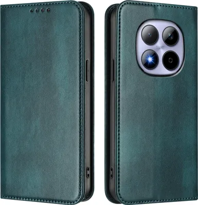 Image de Étui pour Xiaomi Redmi Note 15 Pro 5G, étui en cuir vintage avec protection RFID, compartiments pour cartes et support, vert