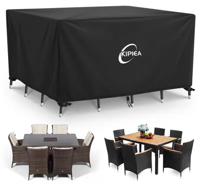 Immagine prodotto di Copertura impermeabile per mobili da giardino, rettangolare, dimensioni 147x86x71 cm, realizzata in tessuto Oxford 420D, con protezione anti-UV