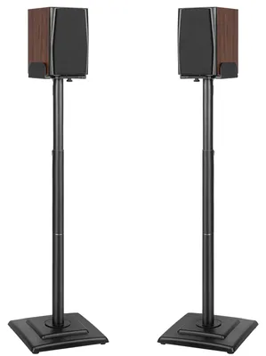 Image de Support pour haut-parleur, réglable, en métal noir, capacité de charge maximale : 5 kg