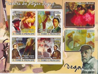 Produktbild von Briefmarken Sao Tome e Principe 2008 Mi 3731-3734 Kleinbogen (kompl. Ausgabe) postfrisch Gemälde von Edgar Degas (1834-1917)