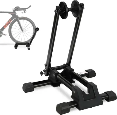 Produktbild von Bettizia Fahrradständer Bodenstabiler Faltbar Hinterradständer Schwarz für 20-29'' MTB Rennrad Kohlenstoffstahl
