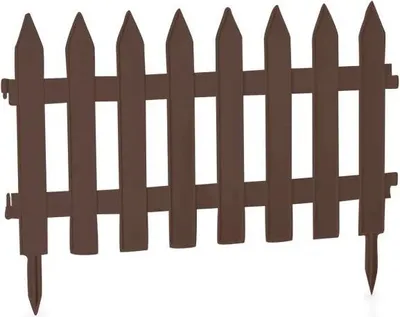 Productafbeelding van 3,5 meter sieromheining, 40 cm hoog, bruin. Decoratieve omheining, tuinhek, frieshek, kunststof omheining