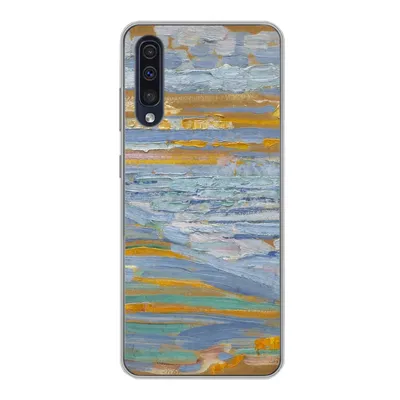 Produktbild von MuchoWow® Handyhülle Schutzhülle Hülle für Samsung Galaxy A30s Blick auf den Strand und die Seebrücke von den Dünen aus - Piet Mondrian Silikon Softcase Handy Hülle - Karteninhaber