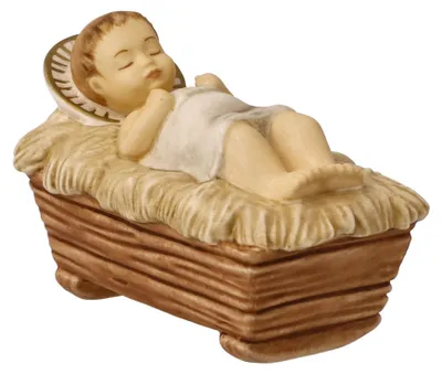 Jesuskind-Figur aus Steingut, Höhe 5 cm, Krippenfigur