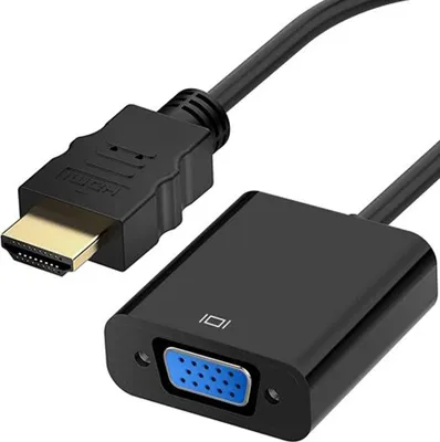 Produktbild von HDMI auf VGA Adapter Konverter Verteiler Aktiv HDTV HDMI Stecker > VGA Buchse 1080p Full HD Video Audio Videokabel Laptop PC Macbook Schwarz