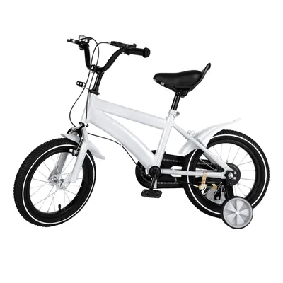 Zdjęcie produktu dla 14-calowy rower dziecięcy w kolorze białym, rower treningowy dla dzieci, rower rekreacyjny dla dzieci, rower z kółkami pomocniczymi
