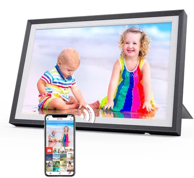 Obrázok produktu pre Digitálny fotorámik Zimilo 10 palcov s Wi-Fi a dotykovým displejom, fotorámik s 32 GB pamäťou, IPS displej 1280×800, aplikácia Uhale pre fotografie a videá