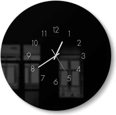 Produktbild von DEQORI Glasuhr Ø50 cm Zahlen 'Schwarz' Wanduhr Glas Uhr Design leise Küchenuhr