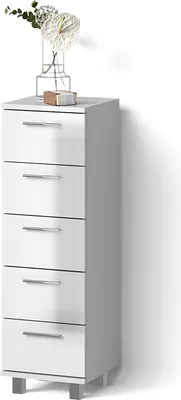 Immagine prodotto di Cassettiera da bagno Livinity Eisak Bianco lucido 30 x 95 cm, Model 52773