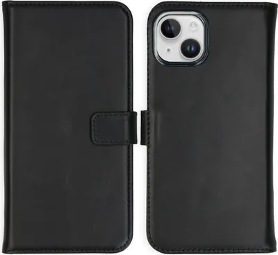 Obrázok produktu pre Selencia Originálne kožené puzdro na knihy pre Apple iPhone 15 - čierne