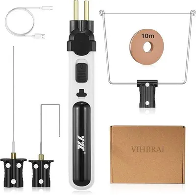 Image de Cisaille à fil chauffante, batterie, LED, plastique, blanche, coupe-bordures