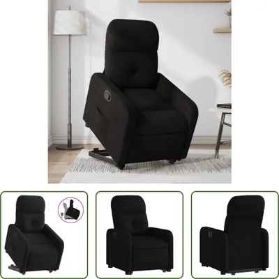 Produktbild von The Living Store Relaxsessel mit Aufstehhilfe Schwarz Stoff