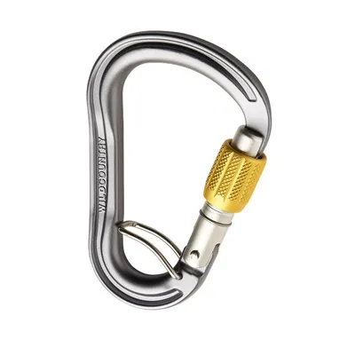 Obrázok produktu pre Wild Country 40-0000001002-0406-2, Skrutkovací zámok, Uzamykateľná karabína, Tvar D, Šedá, Žltá, 24 kN, 7 kN