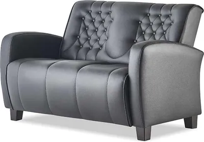 Produktbild von Sofagarnitur-Set 2-Sitzer Sessel Schwarz Chesterfield Modern Ledersofas