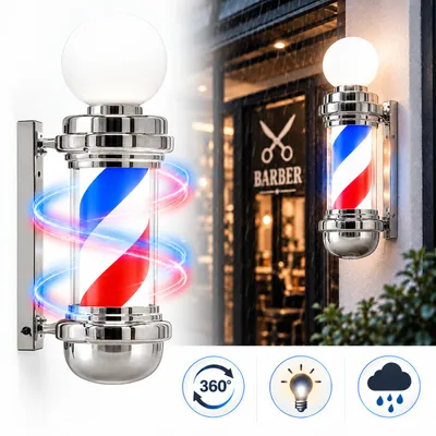 Produktbild von Barber Pole LED-Barbiersäule Leuchte Lampe Barber Sign Salon Werbung 68 cm