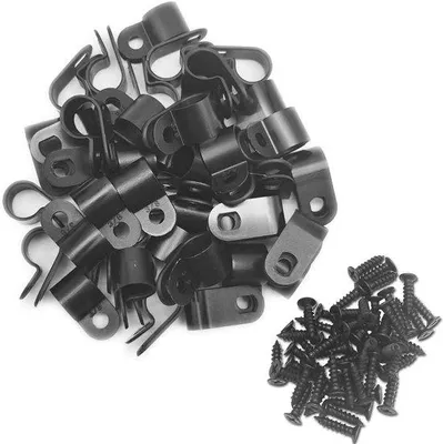 Produktbild von Famanu Kabelklemmen - Praktische Lösung zur Kabelorganisation - 50 Stück - Schwarz