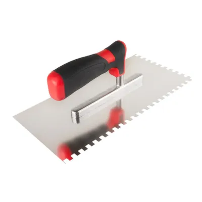 Produktbild von Zahnkelle Edelstahl 6mm Zahnung – Rostfreie Fliesenkelle für Wand- & Bodenfliesen