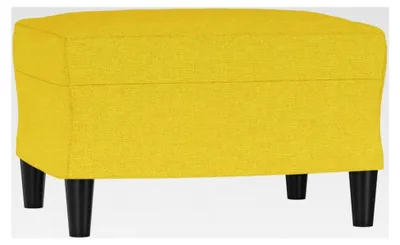 Produktbild von Fußhocker, Sitzhocker mit Holzrahmen, Polsterhocker für das Wohnzimmer, Fußbank und Fußstütze, Modern, Hellgelb