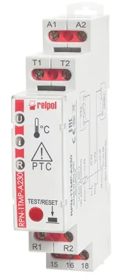 Produktbild von Motortemperatur-Überwachungsrelais 1CO 12A 250 V AC 12A 24V DC Messeingang Relpo