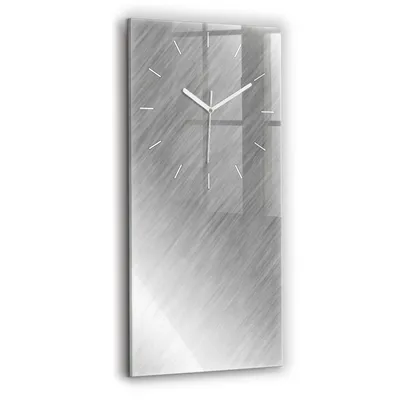 Produktbild von Wallfluent Wanduhr – Stilles Quarzuhrwerk - Uhr Dekoration Wohnzimmer Schlafzimmer Küche - Zifferblatt mit Strichen - weiße Zeiger - 30x60 cm - Metallwand