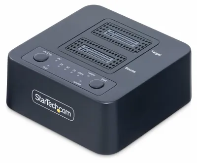 Imagen del producto de StarTech.com: Duplicador y estación de acoplamiento independientes para unidades M.2 NVMe (1:1) - Duplicador de estado sólido/disco duro - 2 bahías (PCIe (NVMe)) - Cumple con TAA