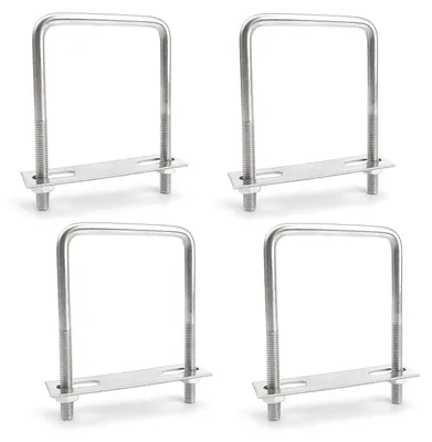 Imagen del producto de Solidchoice - 4 tuercas en forma de U, M8, de acero inoxidable - Para uso en jardinería y fontanería