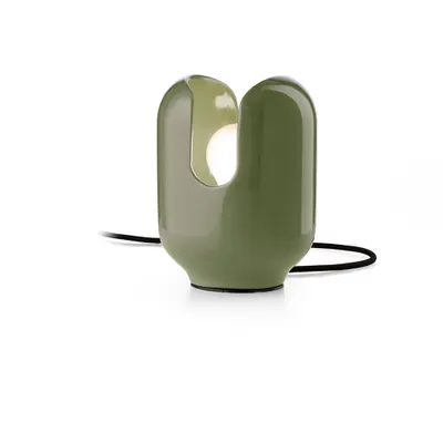 Produktbild von Vintage Tischlampe im Retro-Design, handbemalte Keramik Batucada TA - Dunkel Grün