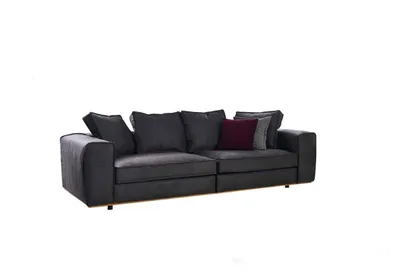 Zdjęcie produktu dla Sofa trzyosobowa 3-osobowa sofa tapicerowana tkaniną w kolorze szarym