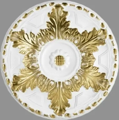 Produktbild von PROVISTON | Stuckrosette | Polystyrol | Durchmesser 400 mm | Weiß Gold | Deckenrosette