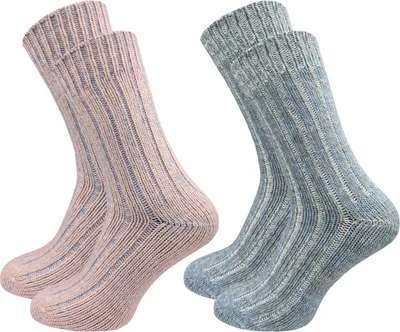 Produktbild von Gawilo Hochwertige Norwegersocken Damen (2Paar), Rosa Grau / 35 - 38