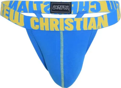 Produktbild von Andrew Christian - Herren Strings - Happy Y-Back Thong w/ ALMOST NAKED® Electric Blue - Blau - 1 x Größe M