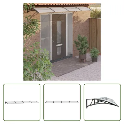 Obrázek produktu pro Stříška na dveře The Living Store černá a průhledná 400x75 cm polykarbonátová