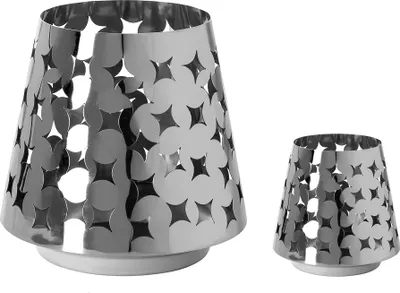 Produktbild von LUMA - 2er Set Windlichter aus Edelstahl - silber - Teelichthalter